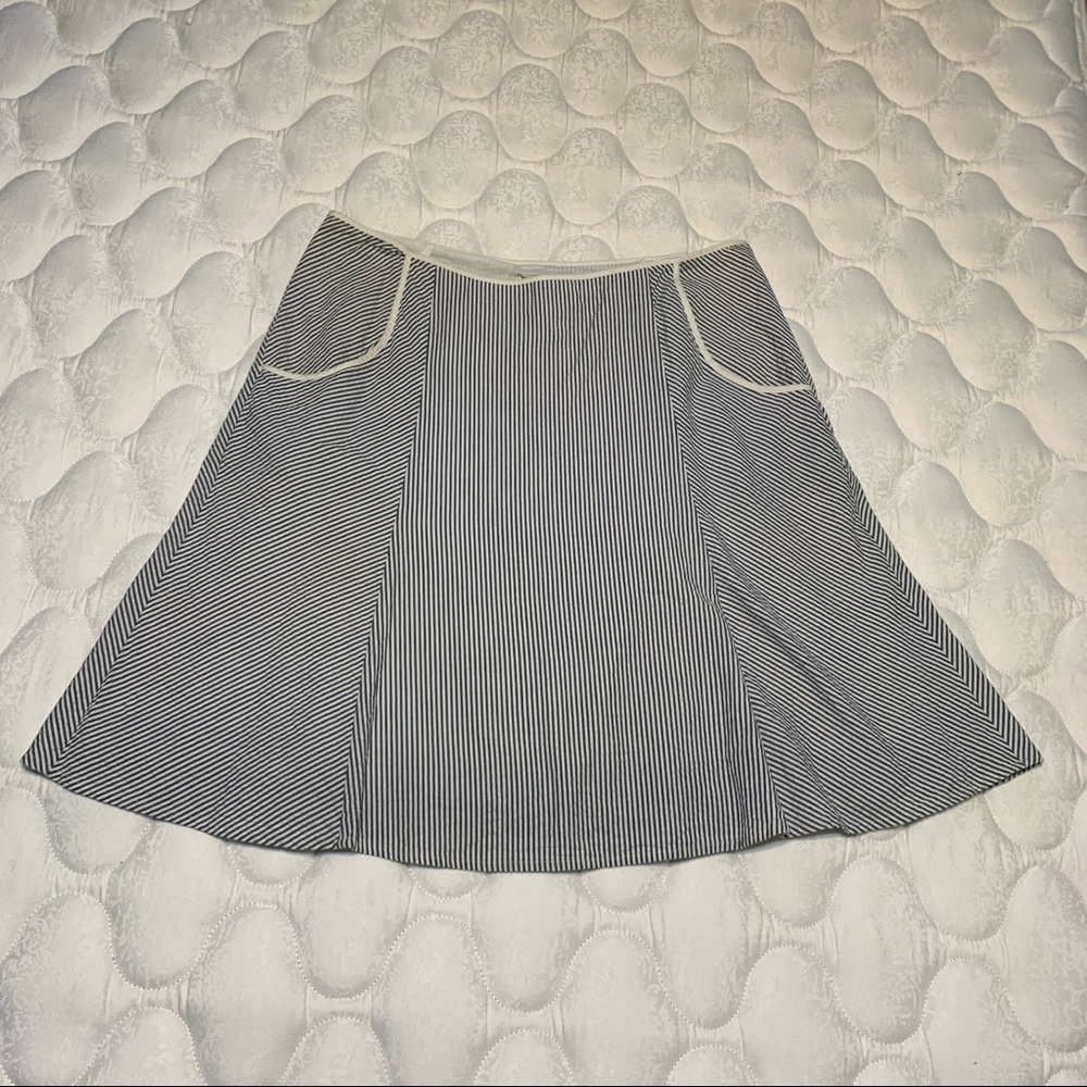 Anthro seersucker stripe skirt with pockets